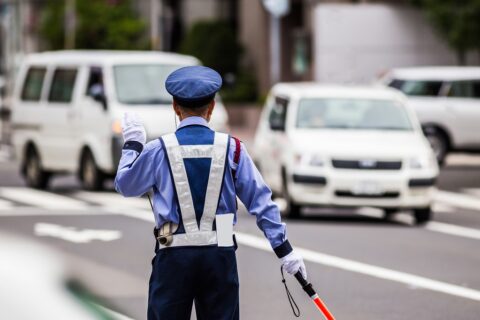車道寄り警備